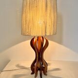 Lampe unique en bois années 60