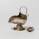 Argent Silver-Plated, Hand-Carved Footed Sugar Box with Dosing Spoon - Italian 1920s Retro Table Decor