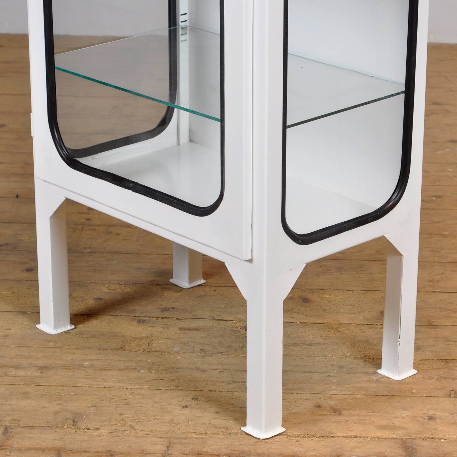 Restored Vintage Iron And Glass Medical Cabinet, 1970s
