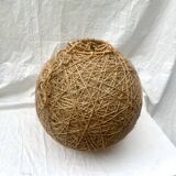Vintage rope and rattan ball pendant light - 36 cm