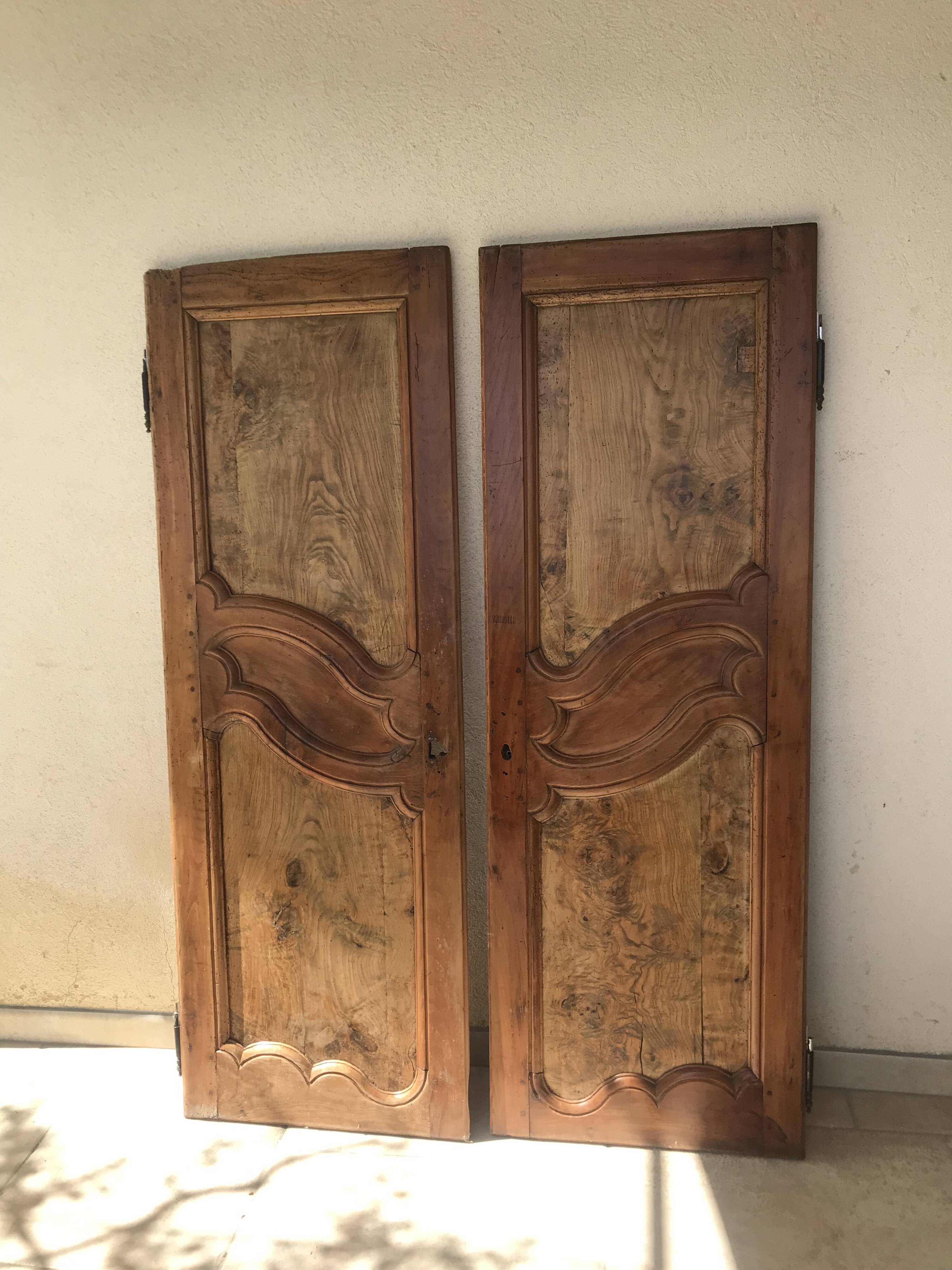 Two-door burl wood wardrobe