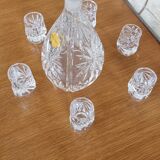 Liquor decanter and 6 glasses
