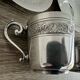 2 Gallia silver-plated cups and saucers with rooster and goat's head hallmarks, numbered