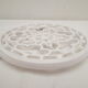 Old trifle, white enamelled cast iron, geometric decoration