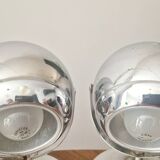 Paire de lampes design Space Age 1960 chromées