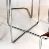 Restored Bauhaus Tubular Steel Round Table And 4 Chairs By M. Stam, 1930s