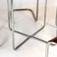 Table ronde et quatre chaises Bauhaus en acier tubulaire restaurées par M. Stam, années 1930