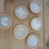 6 coasters and 2 Japanese trays