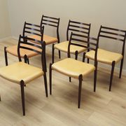 Set of six mahogany chairs, Danish design, 1960s, designer: Niels Otto Møll