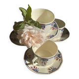 Tasses et soucoupes art déco Badonviller motif « tulipes «
