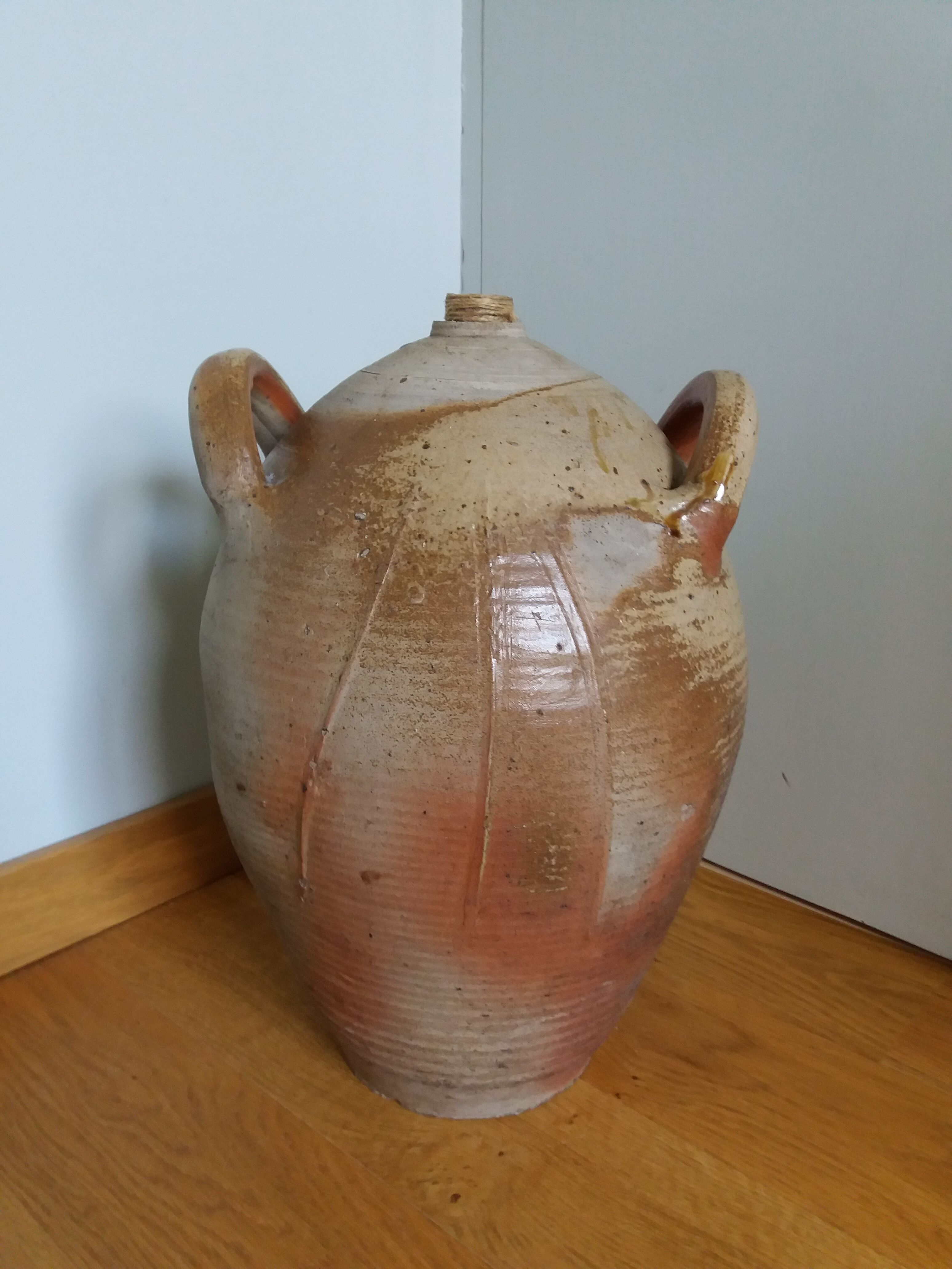 Stoneware vinegar jar