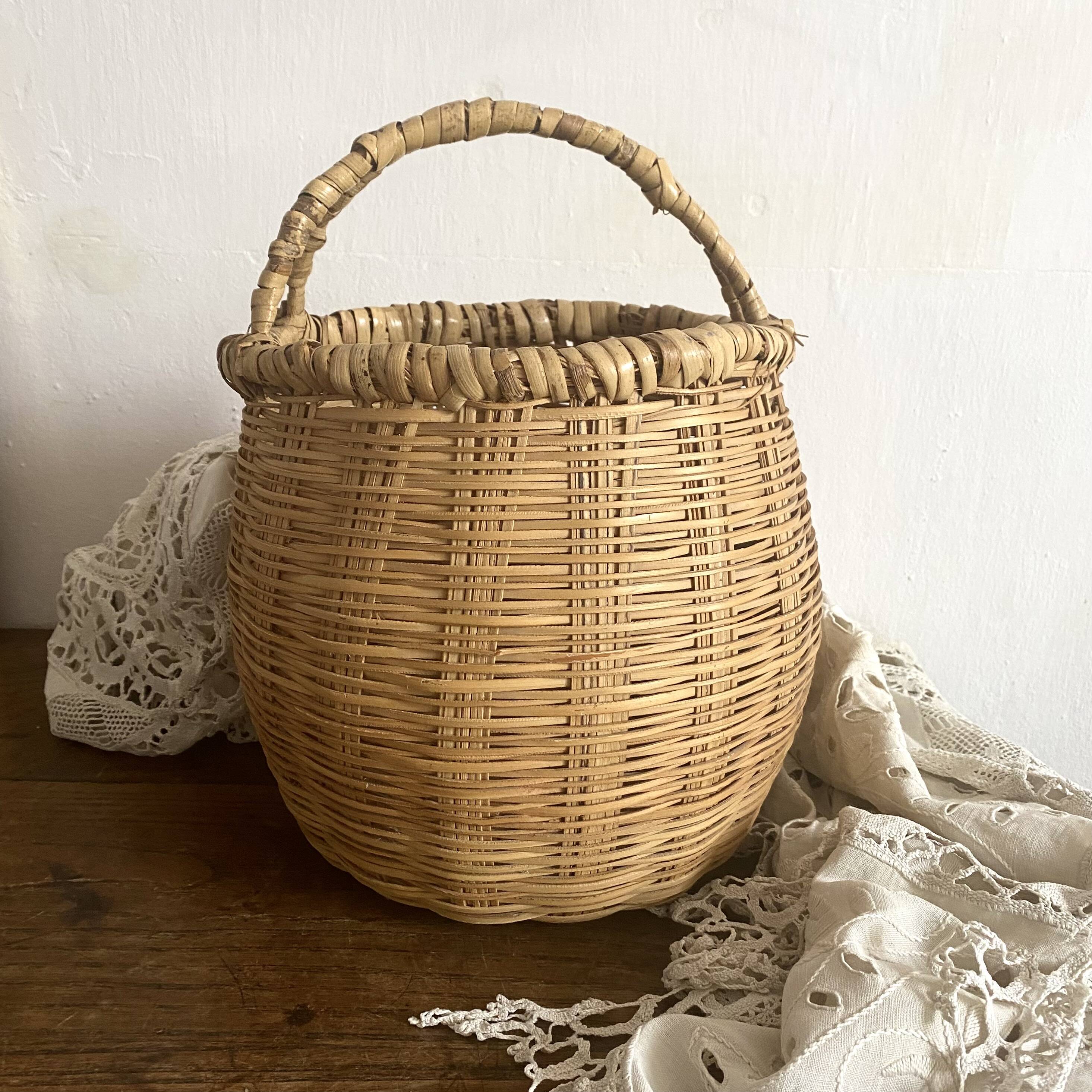 Vintage woven bamboo basket