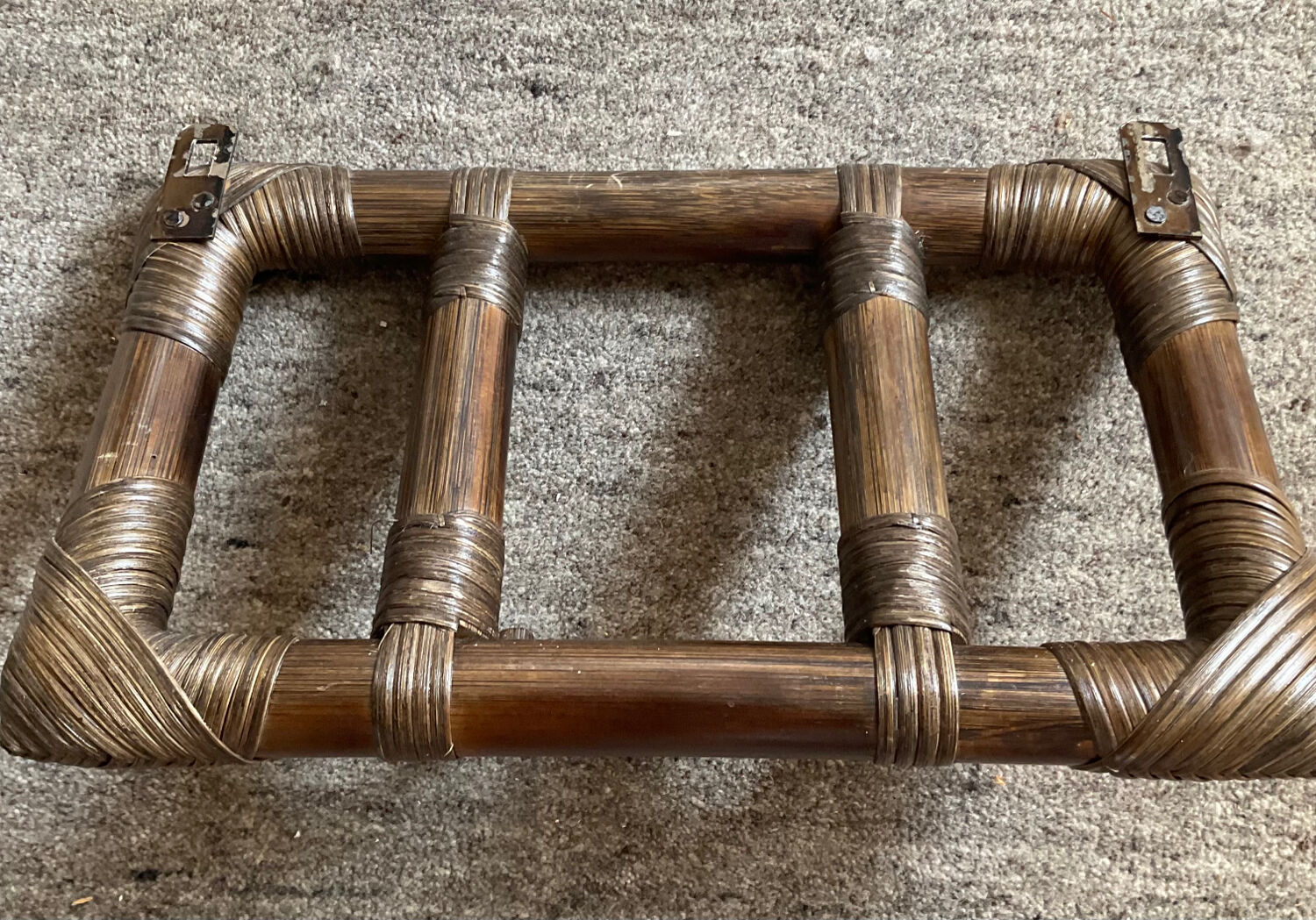 Vintage rattan coat rack 70s