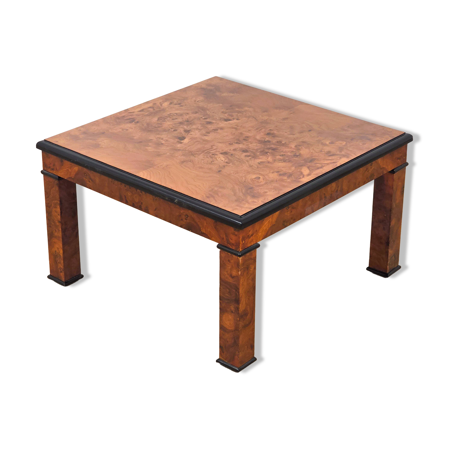 Coffee table in elm burl - 1970s