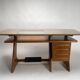 Desk in Wood and Glass attributed to Melchiorre Bega, Italy, 1950s