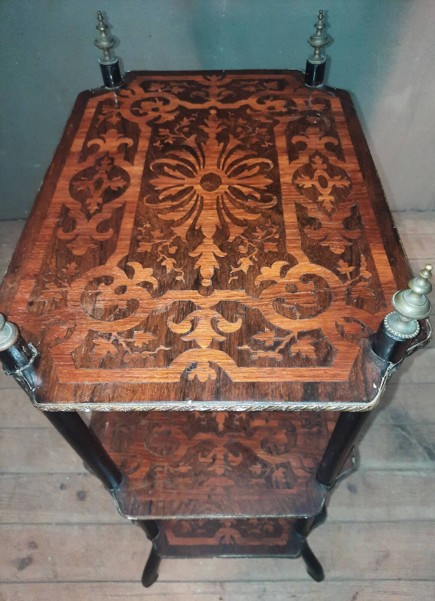 Napoleon III etagere in marquetry