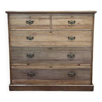 19th century English chest of drawers in fir and mahogany