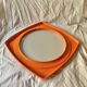 Space Age mirror in orange plastic Thema - made in Italy - 60 cm