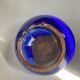 Vase boule bleu cobalt émaillé vintage
