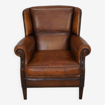 Vintage Dutch Cognac Colored Leather Club Chair