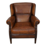 Fauteuil Club Vintage en Cuir Couleur Cognac, Pays-Bas