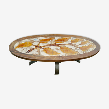 Wrought iron living room table G. RAYNAUD