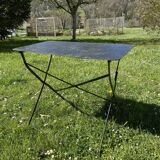 Antique black metal folding table – good quality