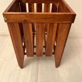 Tabouret, panier linge vintage en bois