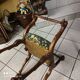 Fauteuil Dagobert curule en noyer