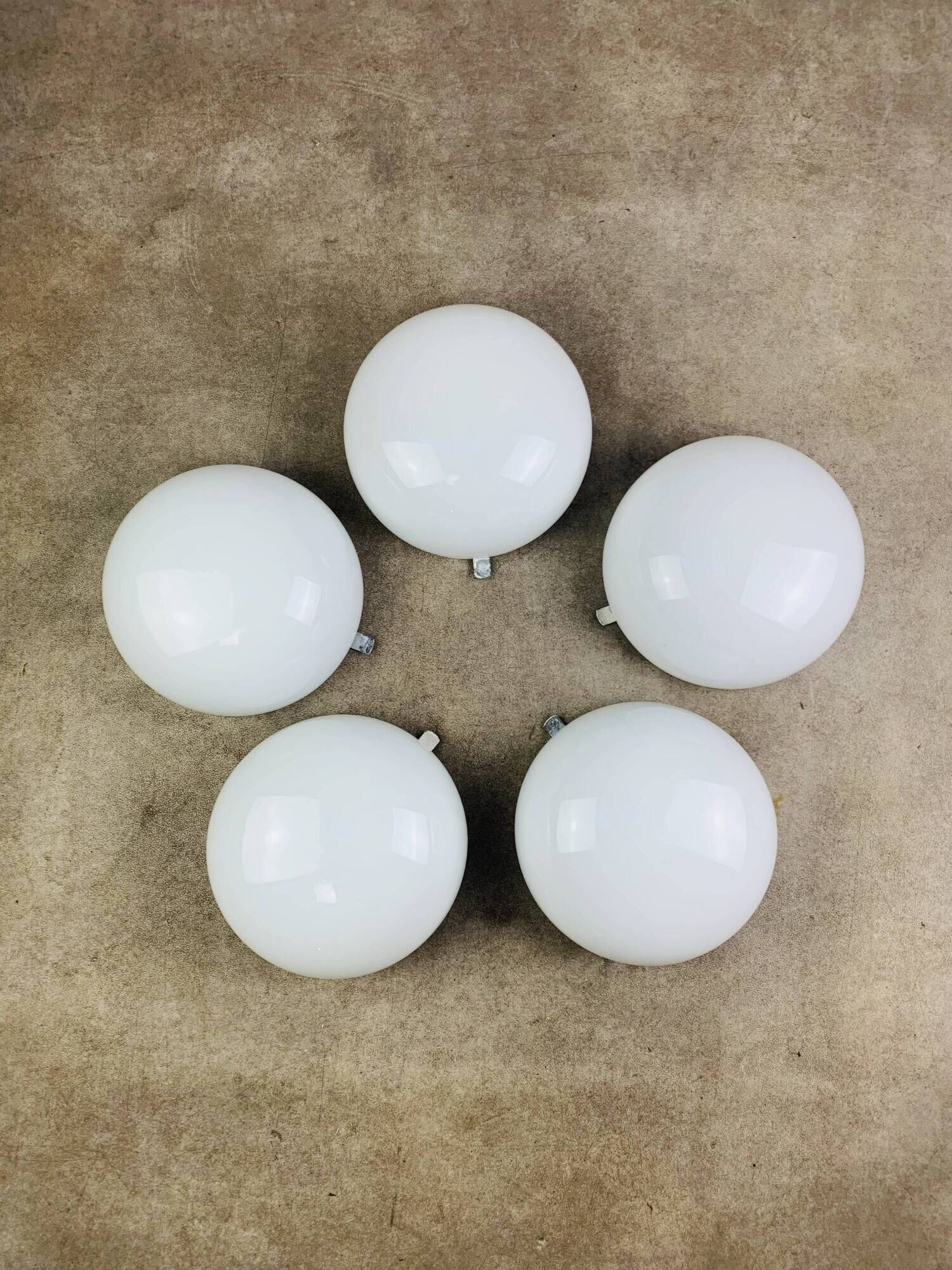 5 opaline ball sconces, half spheres, ceiling lights