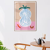 Pop-up Christmas 22 - Wall poster vase blue lines 50cm*70cm