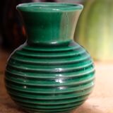 Ancient vase in green ceramic Poet Laval