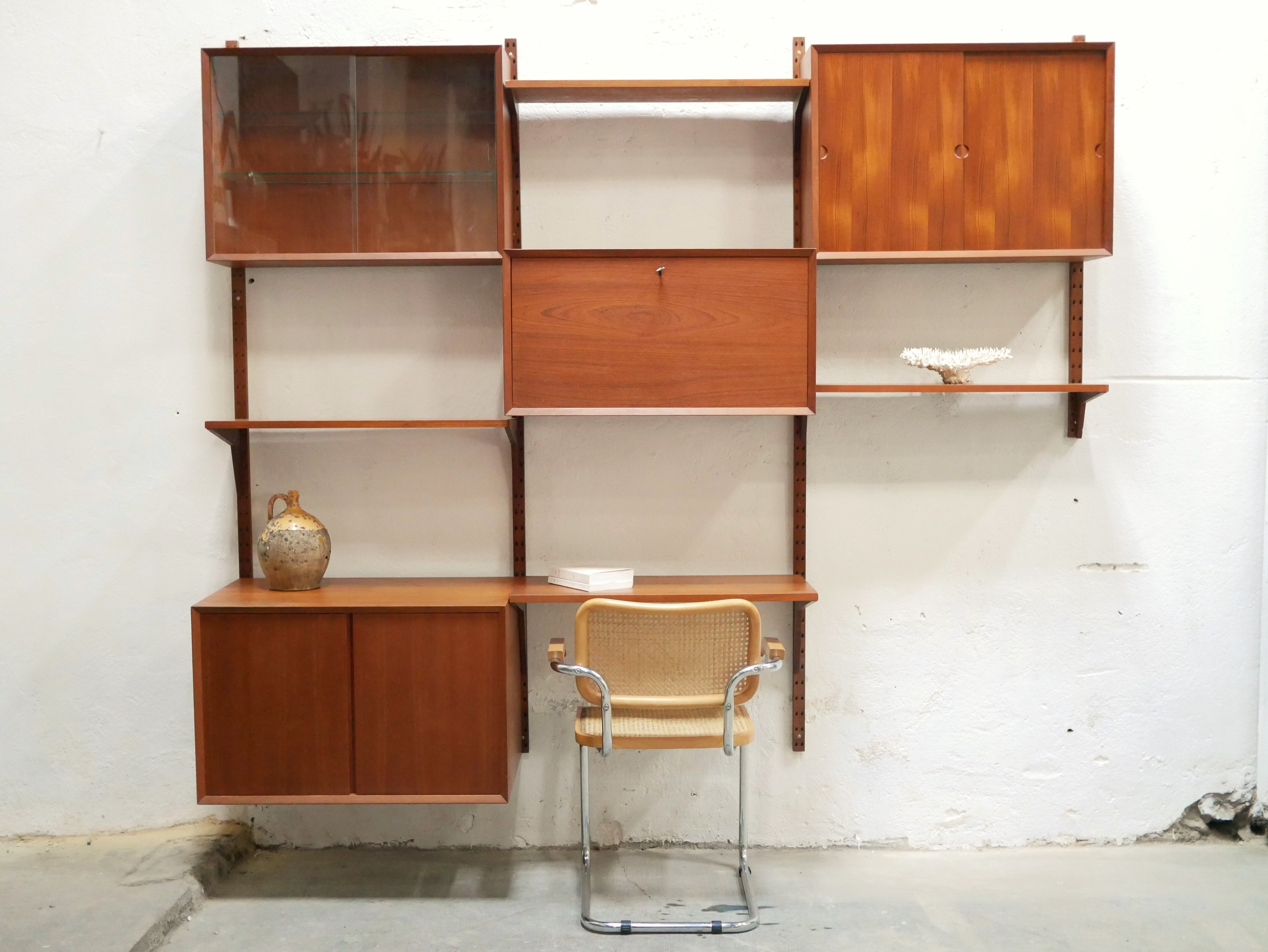 Royal System Scandinavian Modular Wall Shelves by Poul Cadovious for Cado Editions