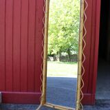 Rattan psyche mirror
