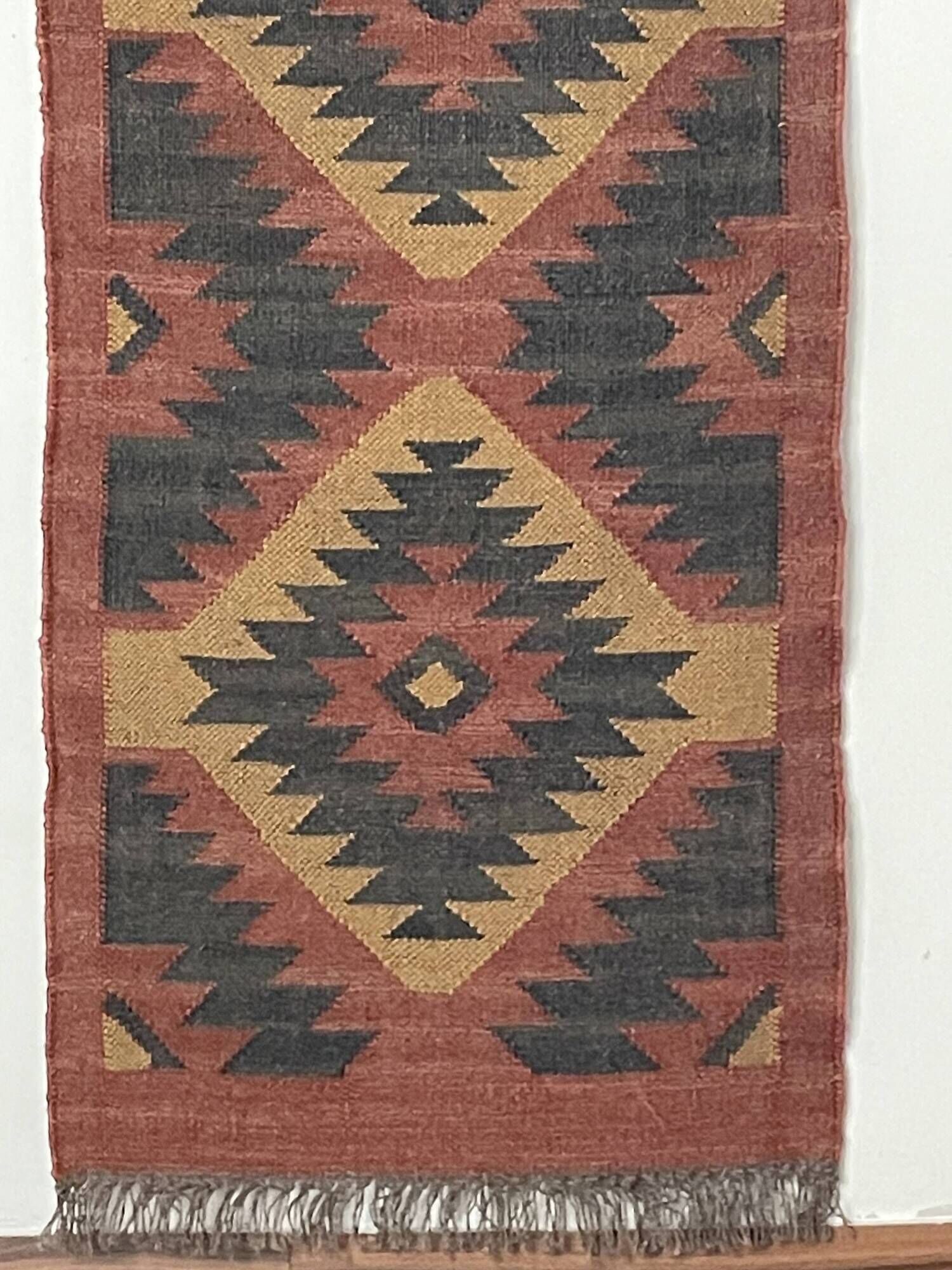 2 x 6 jute handwoven kilim runner dhurrie rug, indian