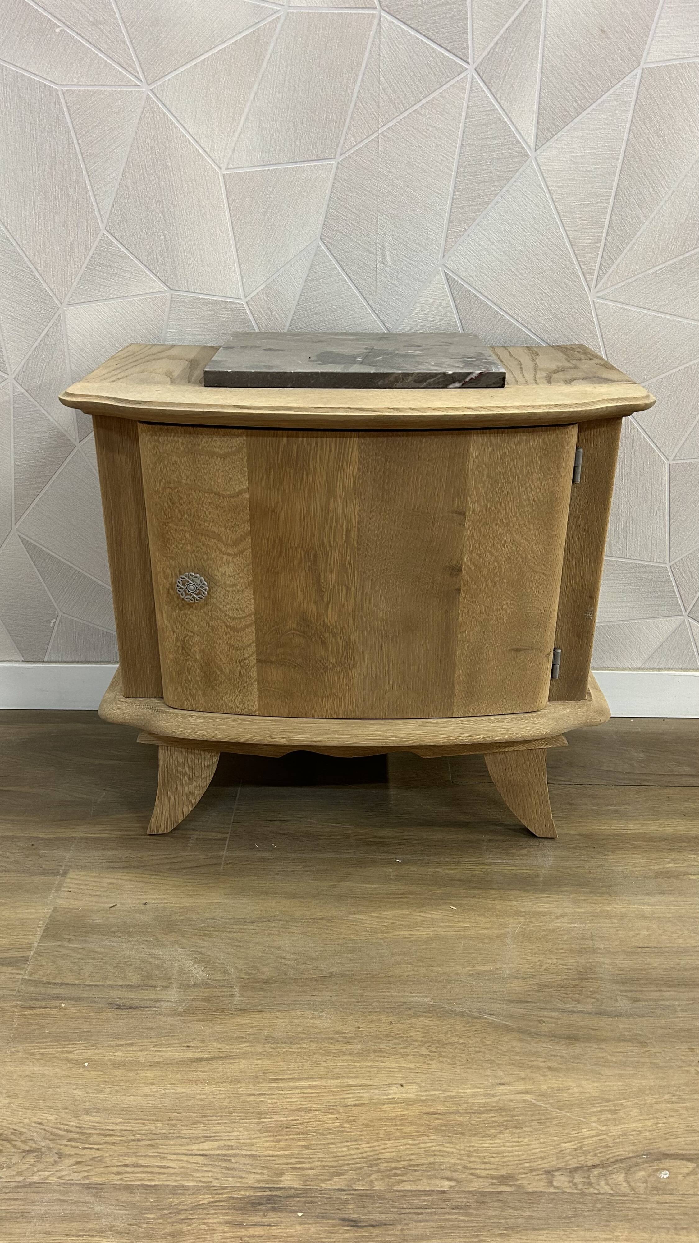 Marbled airbrushed art deco bedside table