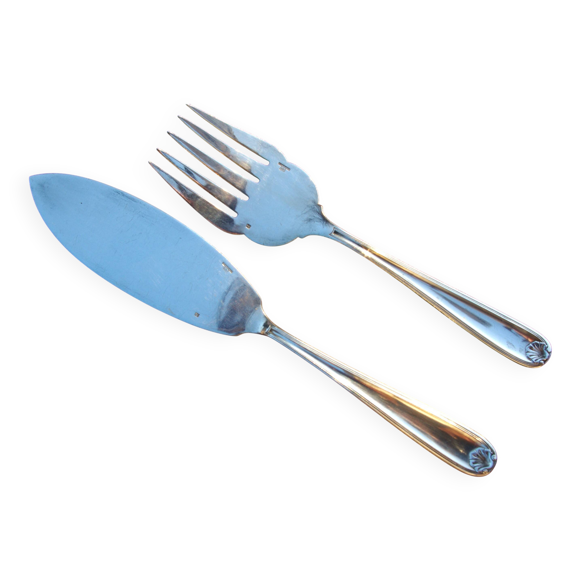 CHRISTOFLE MAROT Coquille - Fish Serving Cutlery (Knife + Fork)