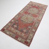 4x9 Rug For Entrway Red Classic Oriental Vintage Rug, 111x263Cm SK 3884