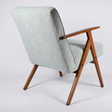 Vintage original armchair, fully restored, 1960s, green upholstery