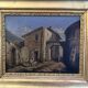 19th century painting, oil on canvas, interior decor of a lively village