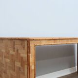 1970s minimalist bamboo & rattan bench by Vivai del Sud