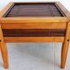Petite table de salon, table basse bois bambou et verre, table indonésienne