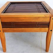 Small coffee table, bamboo wood and glass coffee table, Indonesian table