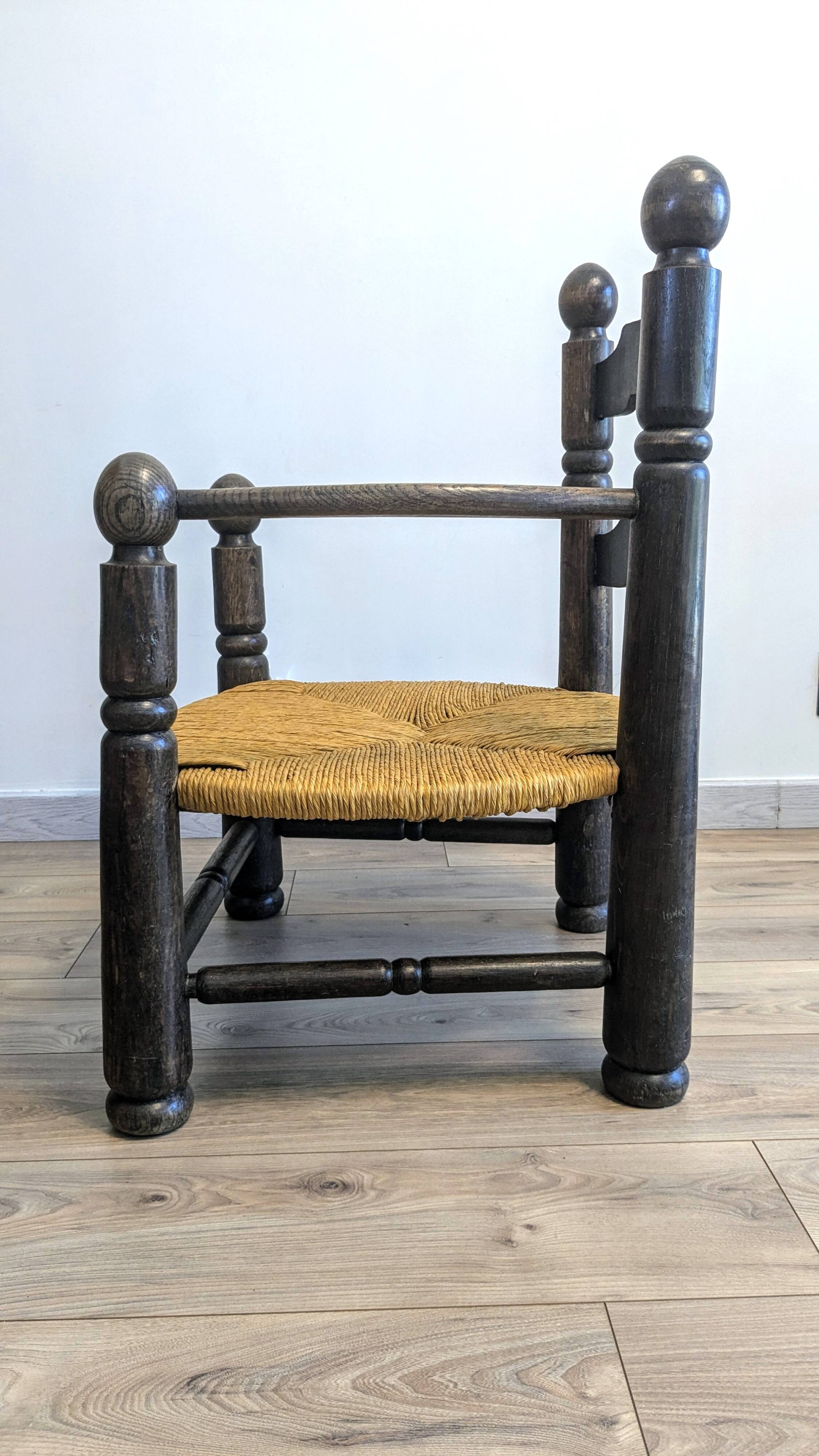Genuine  Dudouyt style low oak armchair, 1940s