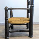 Genuine  Dudouyt style low oak armchair, 1940s