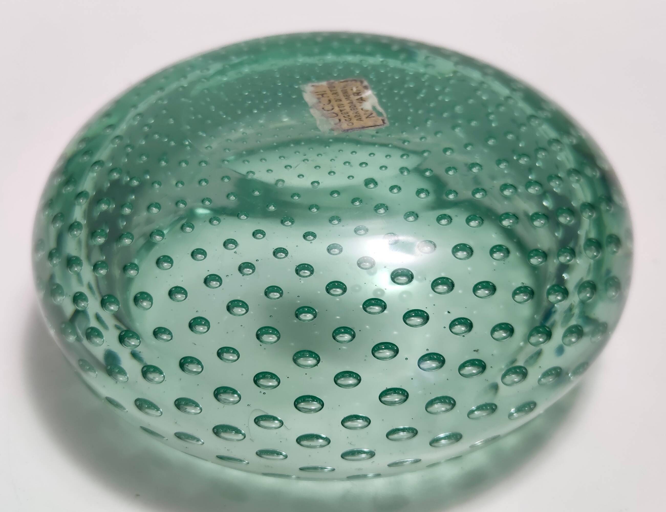 Aquamarine Bullicante Murano Glass Ashtray - Trinket Bowl