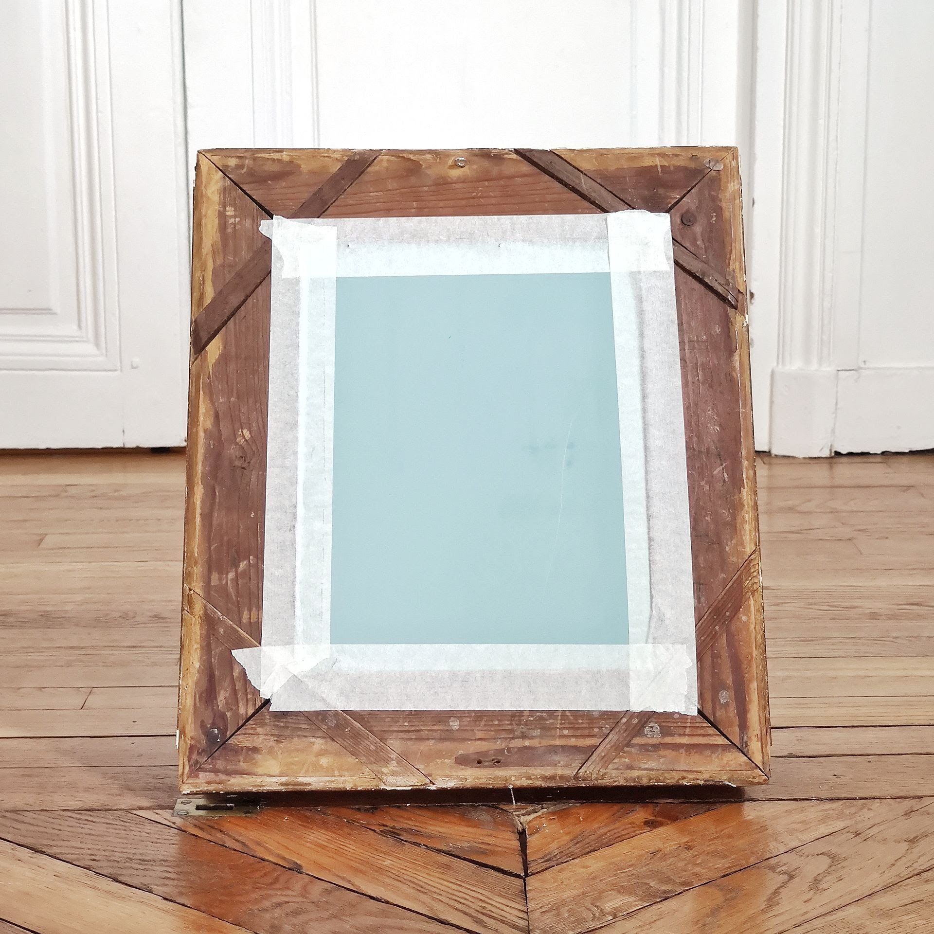 Barbizon-style gold leaf mirror