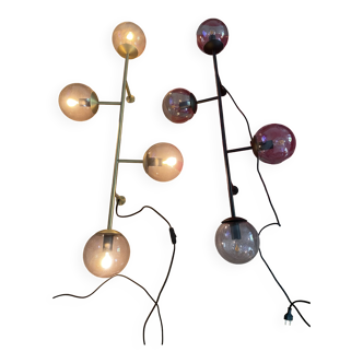 Set of 2 orb wall lamps