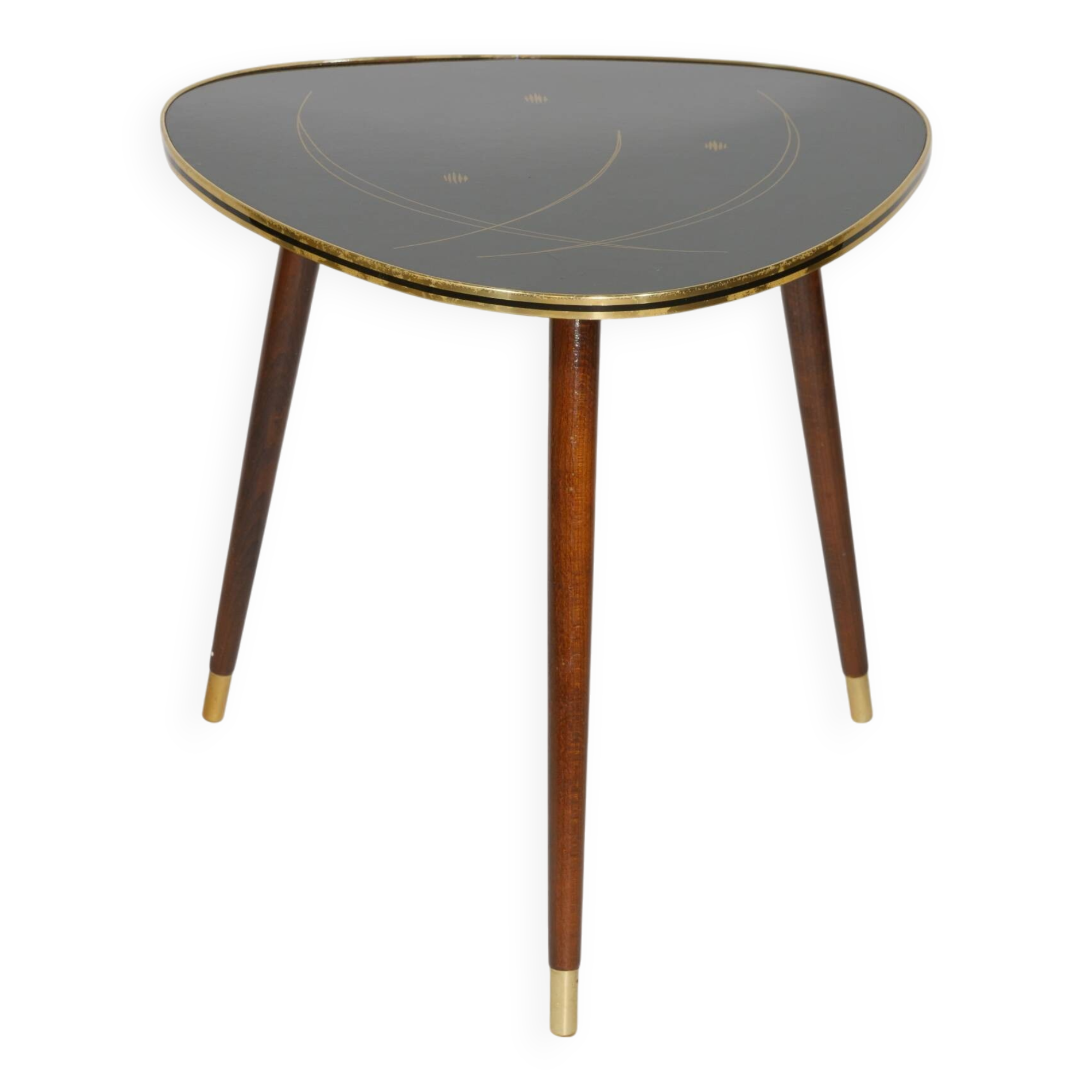 XL Gold-Rimmed Kidney Table 1960s Coffee Table