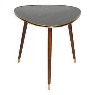 Table basse XL à rebord doré des années 1960
